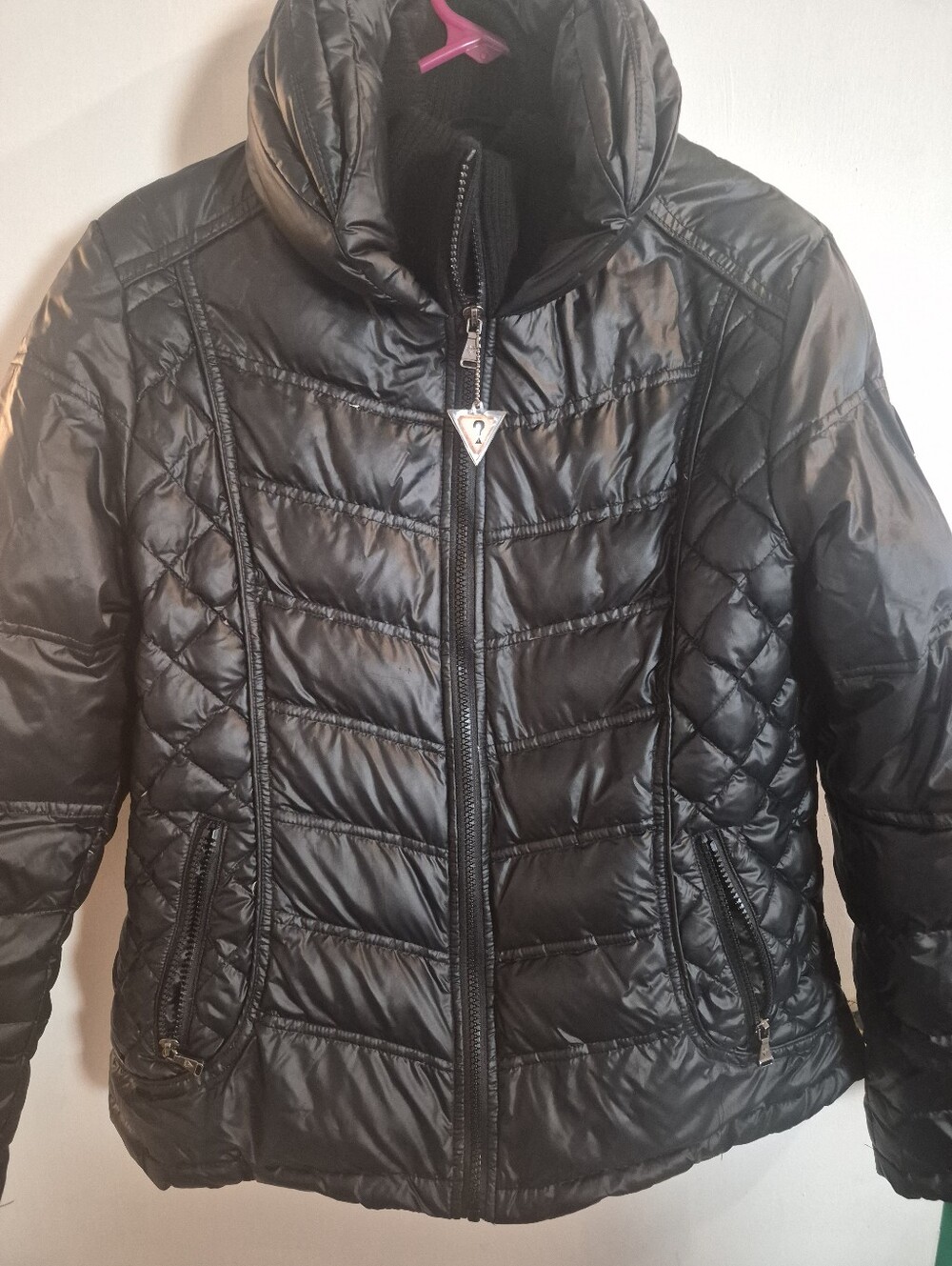 GUESS Black Quilted Puffer Jacket - Women